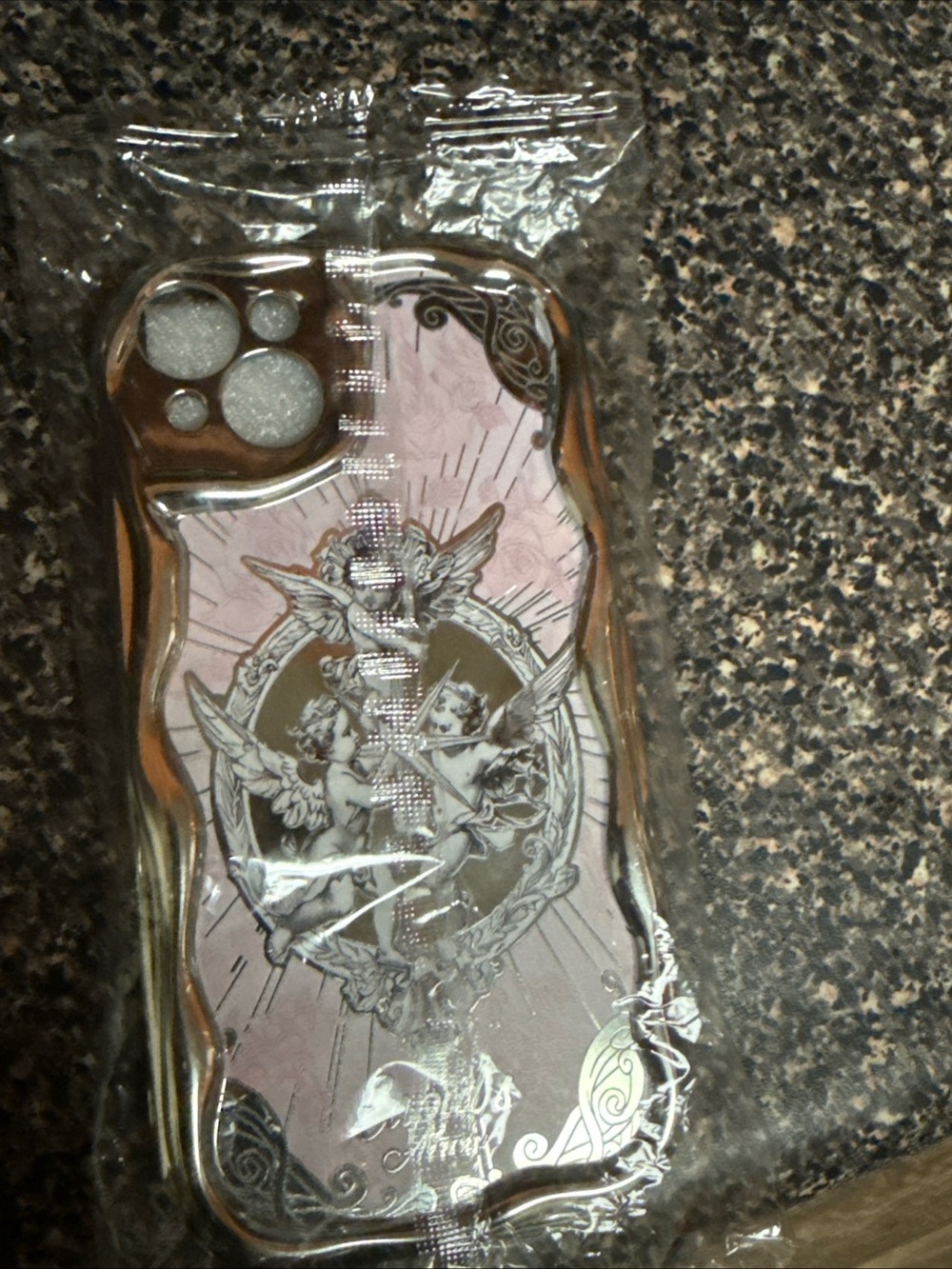 iPhone 14 Plus Case Pink/Silver Cupid Angels